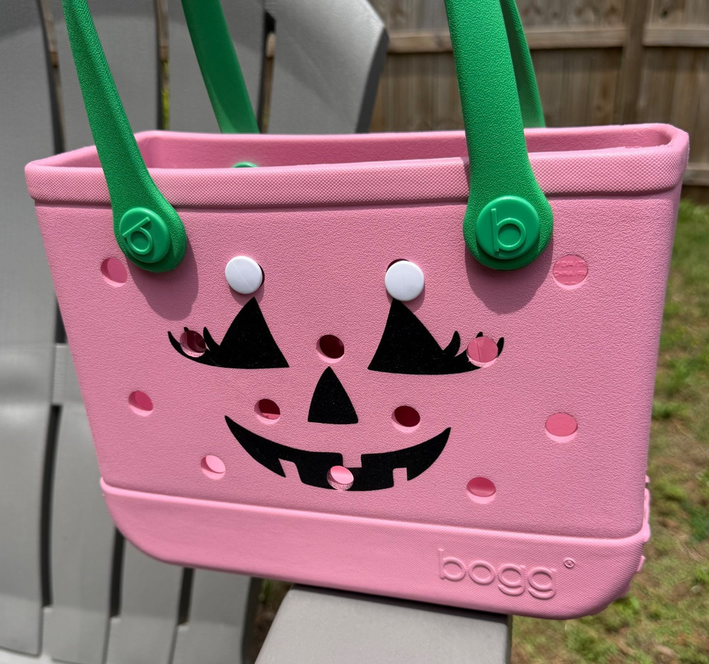 BOGG Bag Bitty Bag Halloween bag Pink Halloween Jack O Lantern Green Handle New